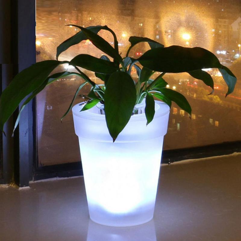 Pot de fleur lumineux à LED - 19 cm