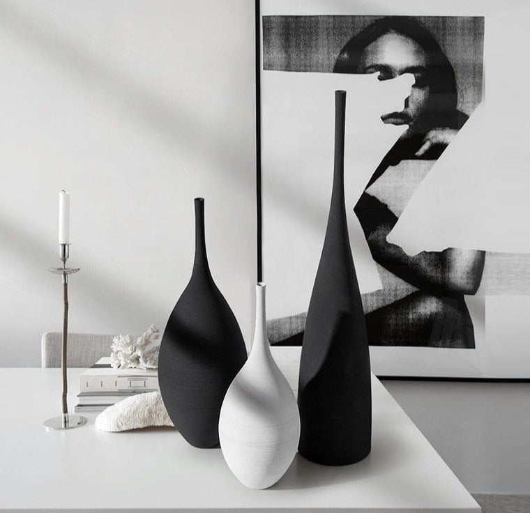 Vases en céramique Scandinave - Noir & Blanc