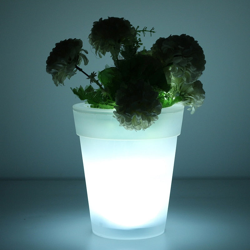 Pot de fleur lumineux à LED - 19 cm