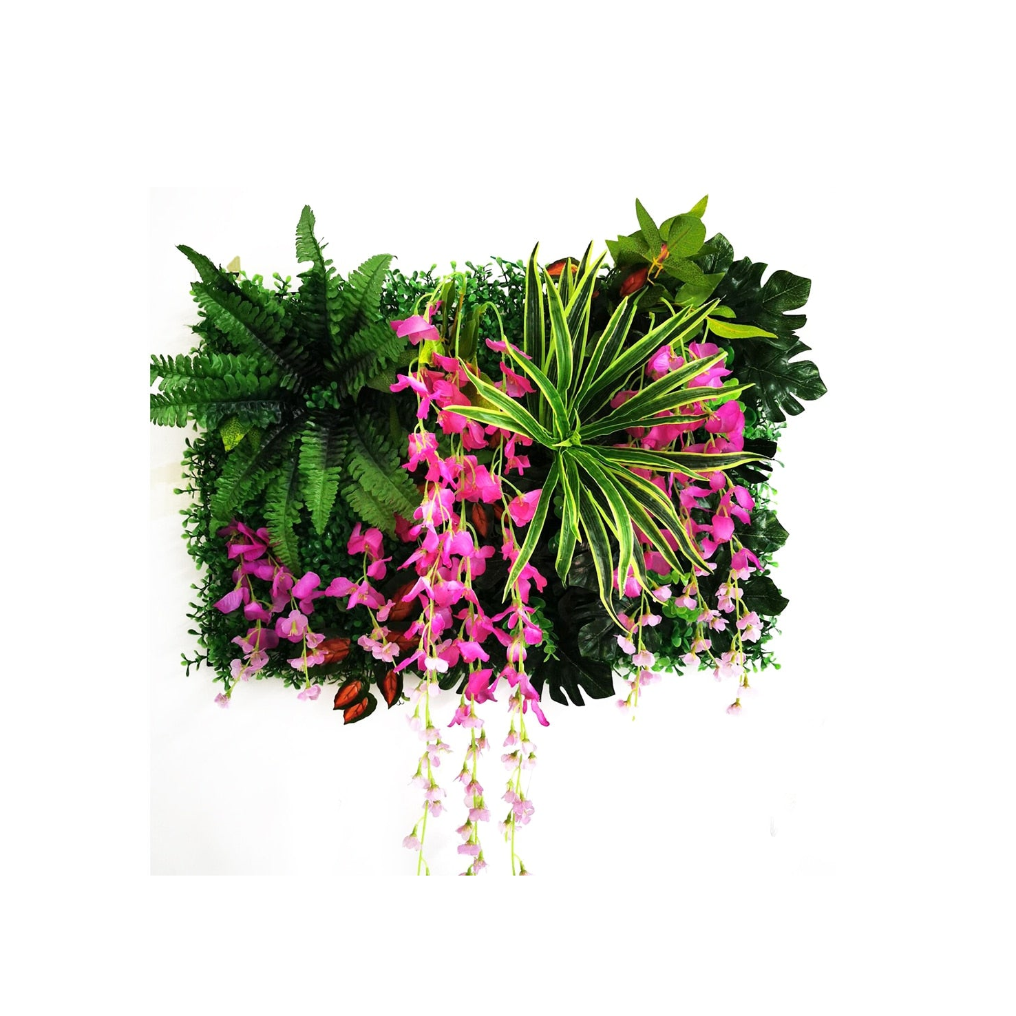 Mur végétal artificiel double orchidées roses